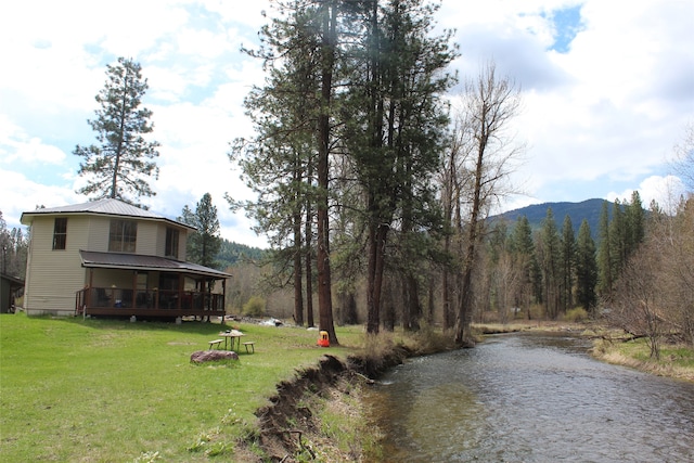 exterior space with a mountain view