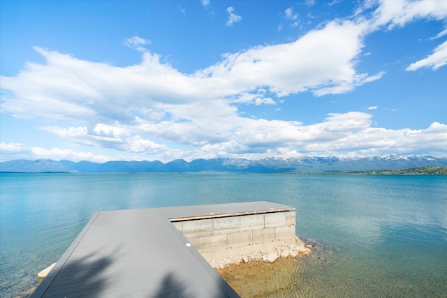 view of water feature with a mountain view