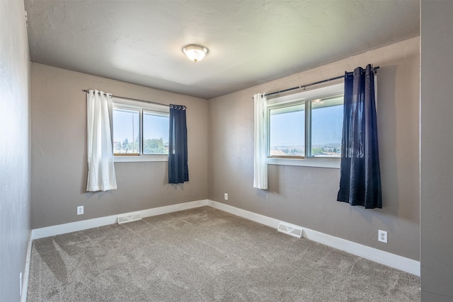 spare room featuring carpet and a healthy amount of sunlight