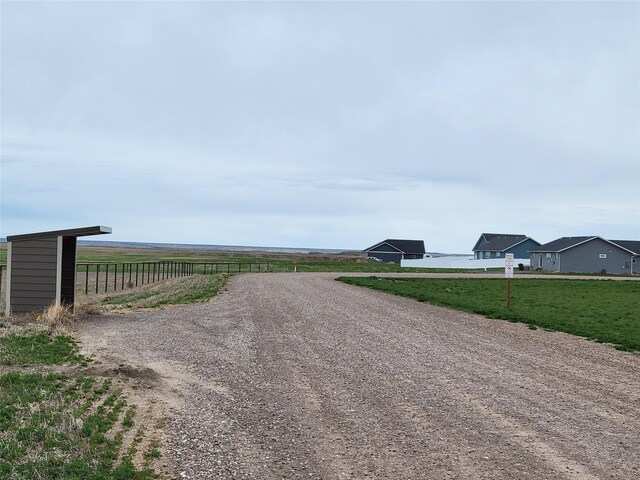 view of road with a rural view