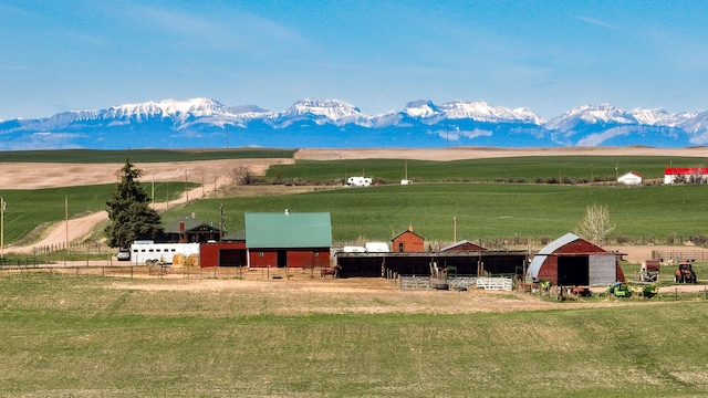 view of mountain feature featuring a rural view