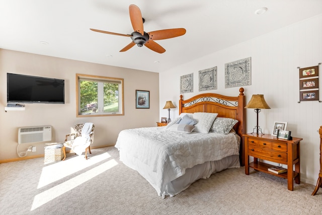 bedroom featuring carpet floors and ceiling fan