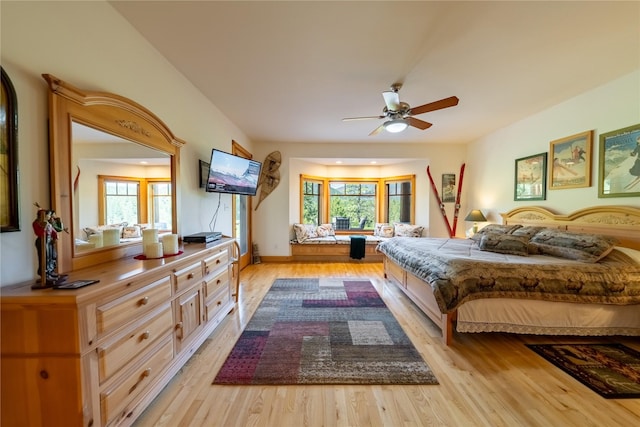 bedroom featuring light wood-type flooring