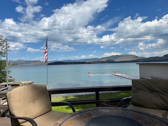 property view of water featuring a mountain view