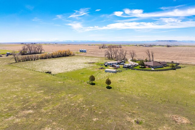 bird's eye view with a rural view