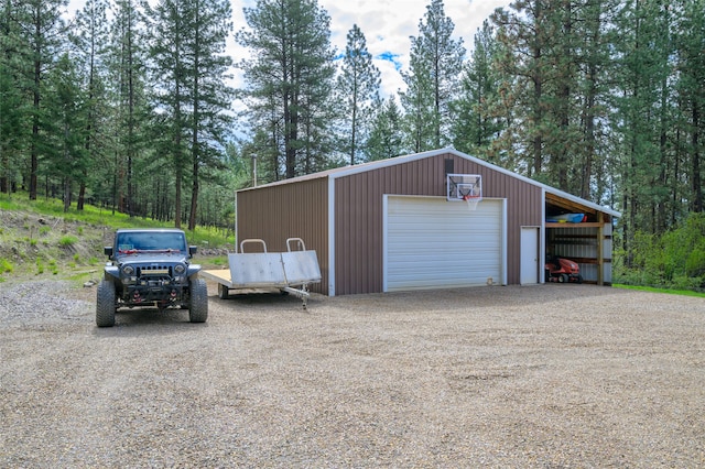 view of garage