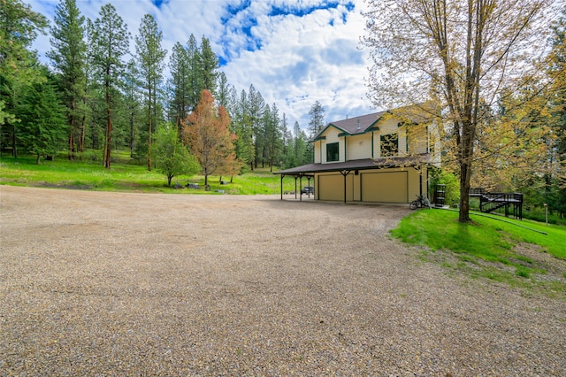 view of home's exterior with a garage