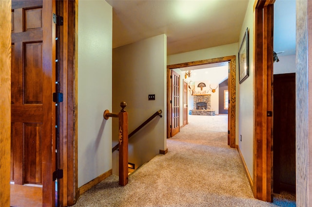 hallway featuring carpet floors