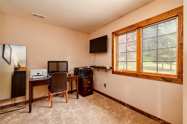 view of carpeted office