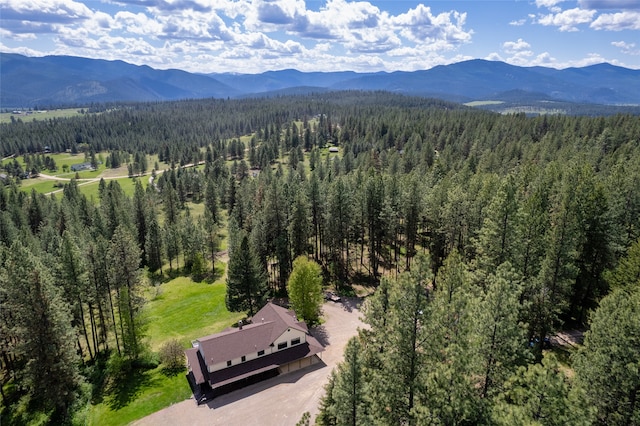 drone / aerial view with a mountain view