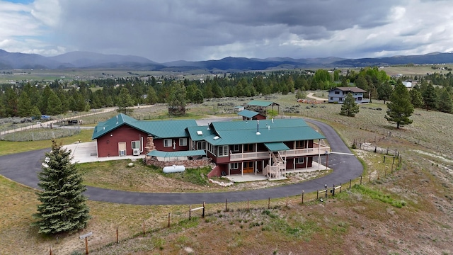 5282 Otto Way, Florence, MT 59833 - aerial view of property and surrounding area with mountains