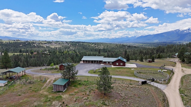 drone / aerial view with a mountain view