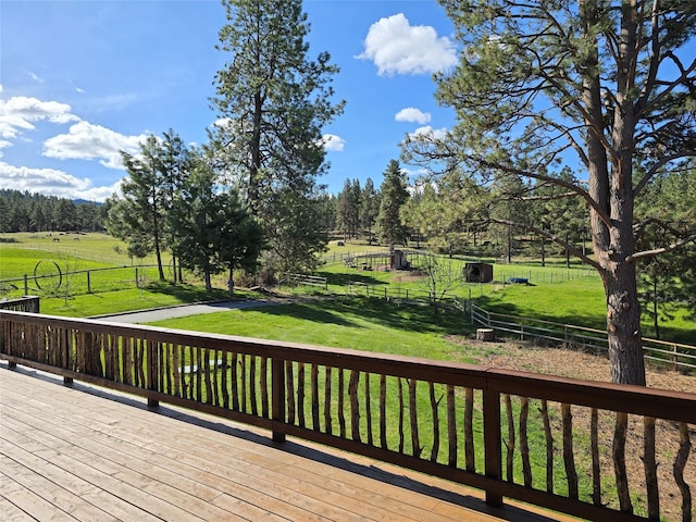 856 Weber Butte Trl, Corvallis, MT 59828 - wooden terrace with a view of rural / pastoral area