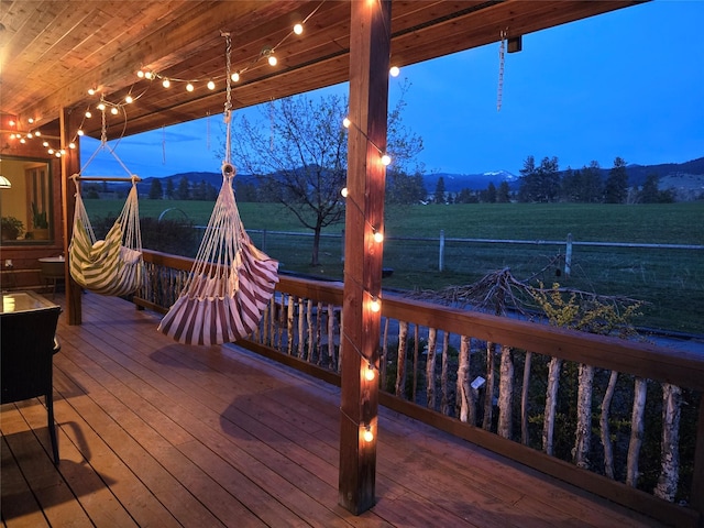 856 Weber Butte Trl, Corvallis, MT 59828 - wooden deck with a mountain view