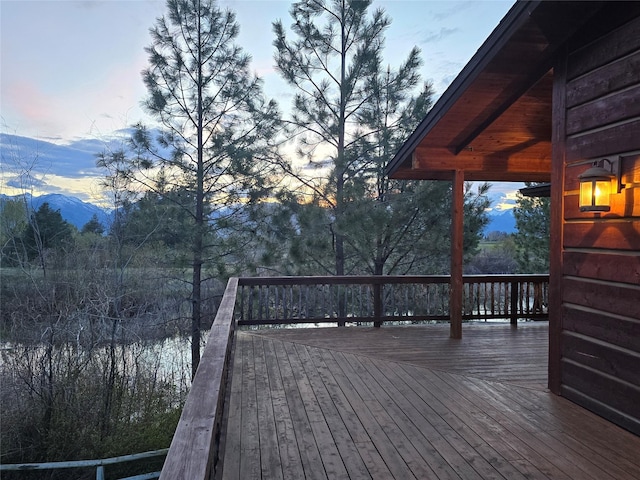 856 Weber Butte Trl, Corvallis, MT 59828 - view of deck at dusk