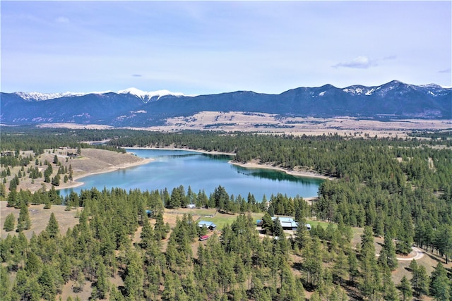 3653 Sophie Lake Rd, Eureka, MT 59917 - aerial view of a water and mountain view and a heavily wooded area