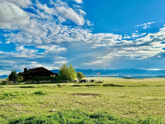 view of mountain feature featuring a rural view