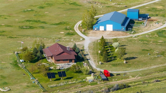 drone / aerial view with a rural view