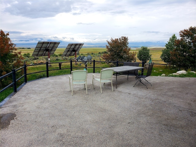 view of patio featuring a rural view