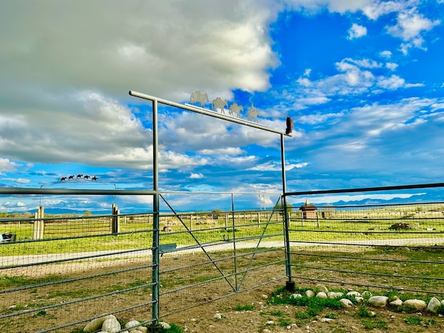 exterior space featuring a rural view