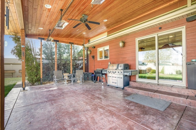 view of patio / terrace with ceiling fan