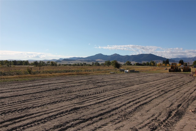 view of mountain feature featuring a rural view