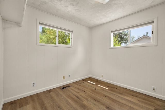 empty room featuring wood-type flooring and plenty of natural light