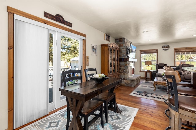 dining area featuring wood finished floors