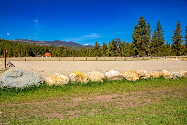 mountain view with a rural view