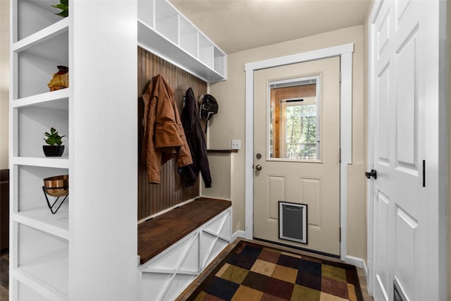 mudroom with baseboards