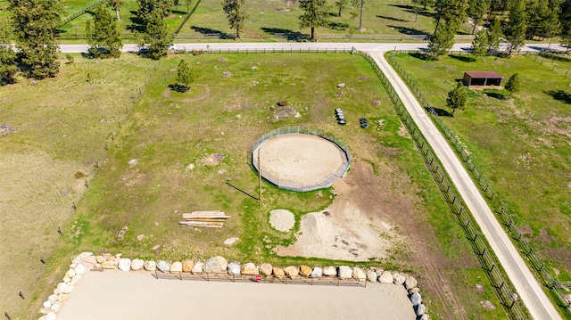 drone / aerial view with a rural view