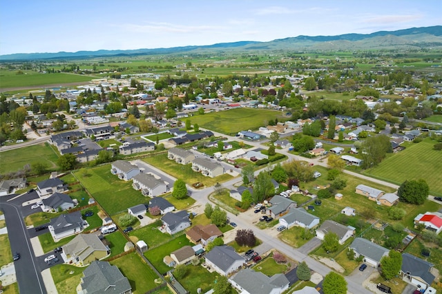 aerial view featuring a mountain view