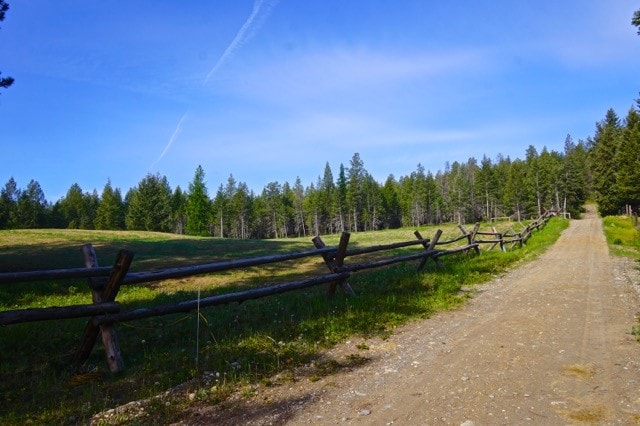 view of street with a rural view