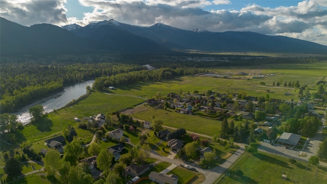 bird's eye view featuring a mountain view