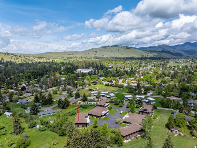 aerial view featuring a mountain view