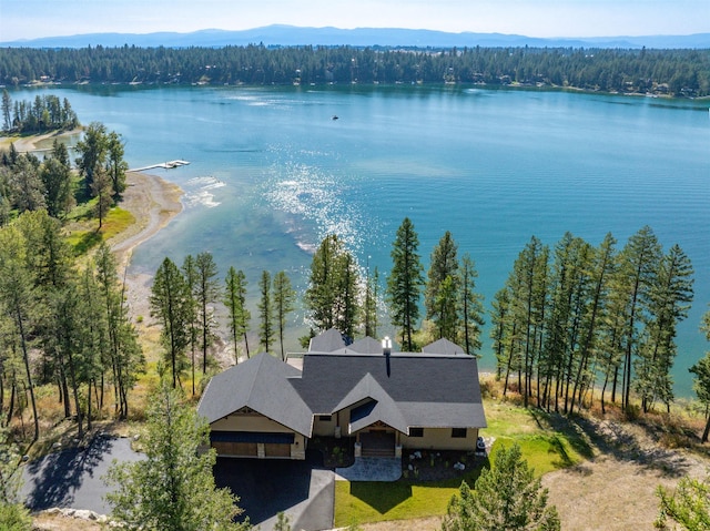 198 Blaine Lakeshore Dr, Kalispell, MT 59901 - birds eye view of property featuring a water view