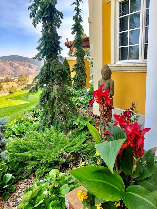 exterior space with a mountain view