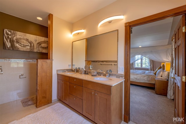 bathroom featuring vanity and tile patterned floors