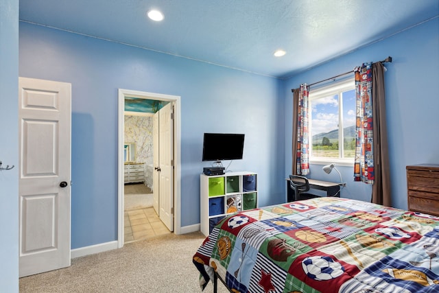 view of carpeted bedroom