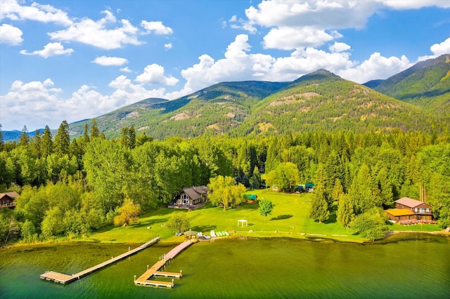 view of mountain feature featuring a water view