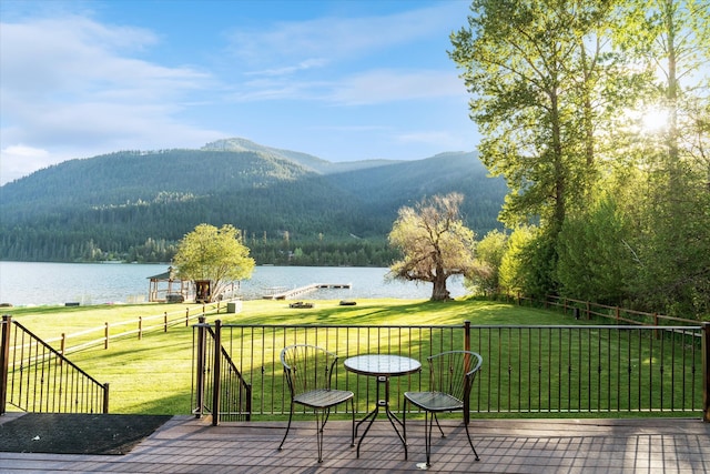 view of mountain feature with a water view