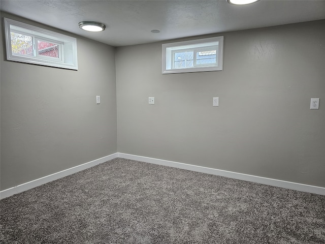 basement with carpet and a wealth of natural light