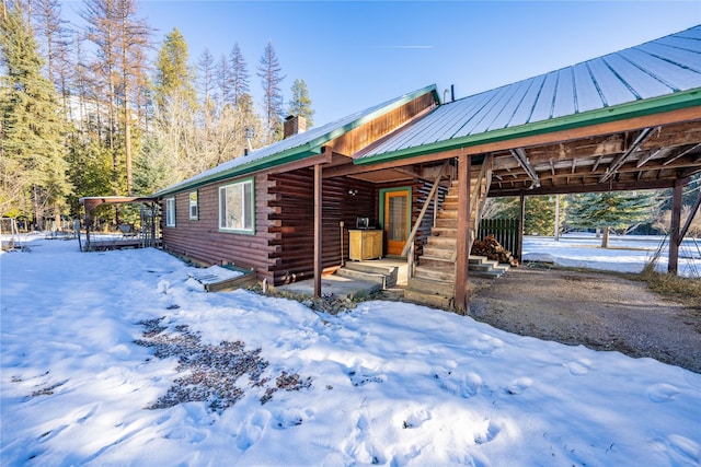 view of log-style house