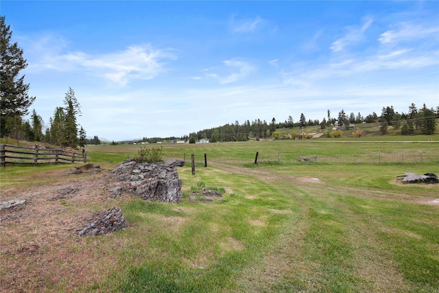 view of yard featuring a rural view