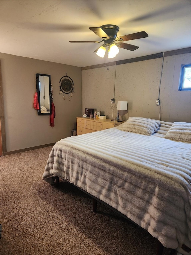59 N Fork Rd, Townsend, MT 59644 - carpeted bedroom featuring a ceiling fan and baseboards