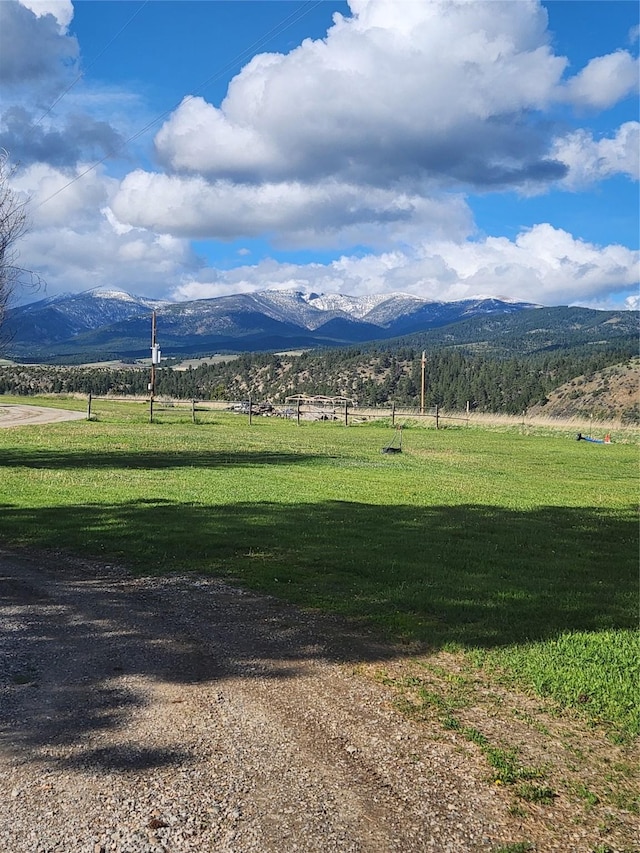 mountain view with a rural view