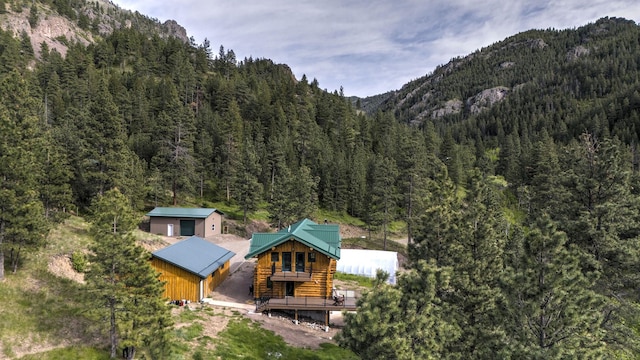 bird's eye view featuring a mountain view