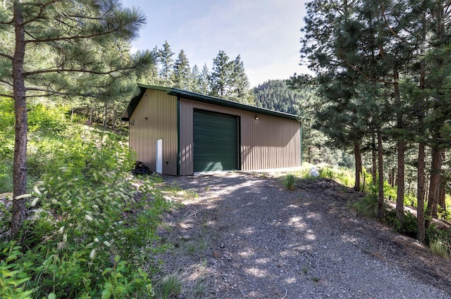 view of garage