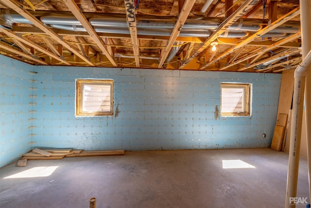 basement featuring a wealth of natural light