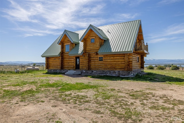 exterior space featuring a mountain view and a rural view